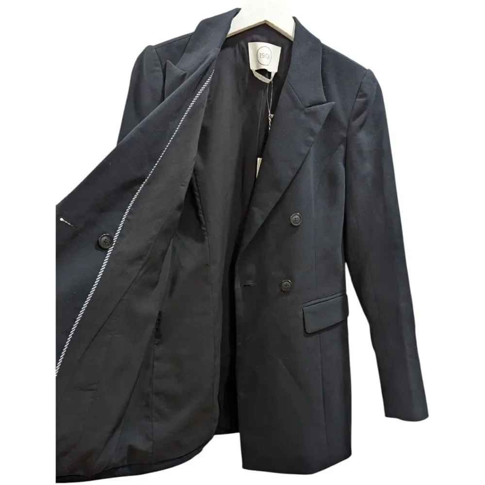 1901 Women's 4 Black Double Breasted Blazer NWT